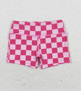 Shorts de vélo athlétiques respirants pour petites filles en Spandex/Polyester imprimés à motifs damier, léopard, éclairs et cactus - Product Image 6