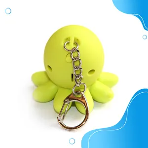 Octopus Sound LED Animal Keychain Light Toy Motel Keychain Custom