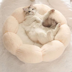 Perros pequeños medianos Donut Flower Fluffy Calming Puppy Cute in Teddy Sherpa Antideslizante para gatos de interior Anti-Ansiedad Cama para perros - Product Image 3