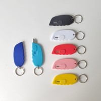 Couteaux miniatures en plastique personnalisables avec logo, porte-clés portables avec lame de 9 mm de qualité DIY, support OEM