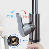Robinet de lavabo moderne à poignée unique 4 fonctions en cascade 360 °   Robinet de cuisine rotatif pour hôtel et appartement