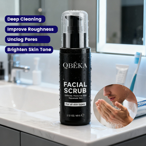 <span class=keywords><strong>Exfoliante</strong></span> suave para hombre QBEKA, <span class=keywords><strong>exfoliante</strong></span> <span class=keywords><strong>facial</strong></span> con microperlas naturales, antiacné y minimizador de poros para pieles grasas y sensibles - Product Image 1