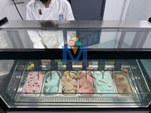 Mvckyi 1/4 6 Pan Ice Cream hiển thị Cooler siêu thị giá Showcase cho Gelato Tủ đông Máy làm lạnh tủ lạnh cơ khí - Product Image 4