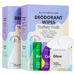 Individual wrap Biodegradable keringat Block Antiperspirant Deodoran ketiak tisu untuk tubuh