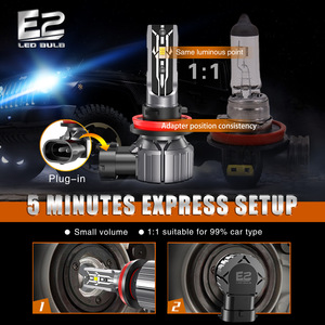 Projecteur LELANPU RGB H4 Xénon T1 Stroboscope Feu de Stop <span class=keywords><strong>Moto</strong></span> H11 <span class=keywords><strong>Clignotant</strong></span> Télécommande E2 Ampoules LED Phare de Voiture pour Golf - Product Image 3