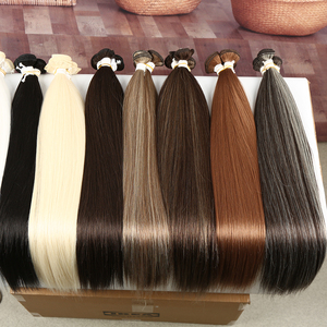 Extensions de cheveux synthétiques en vente flash, fibre premium, 24 pouces, couleur cheveux raides, lots de cheveux très vendus en Russie - Product Image 4