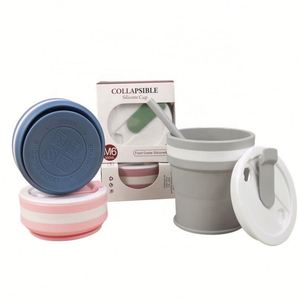 ราคาโรงงาน ขายส่ง แก้วน้ำพกพาซิลิโคน 12 ออนซ์ ปลอดสาร BPA แก้วกาแฟสำหรับเดินทาง แก้วซิลิโคนพับได้ เกรดสำหรับอาหาร - Product Image 1