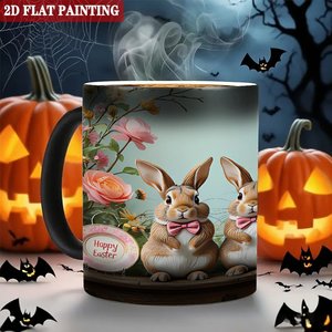 Tasse à café magique 11oz en céramique noire givrée, mug changeant de couleur à la chaleur, pour une surprise d'anniversaire - Product Image 6