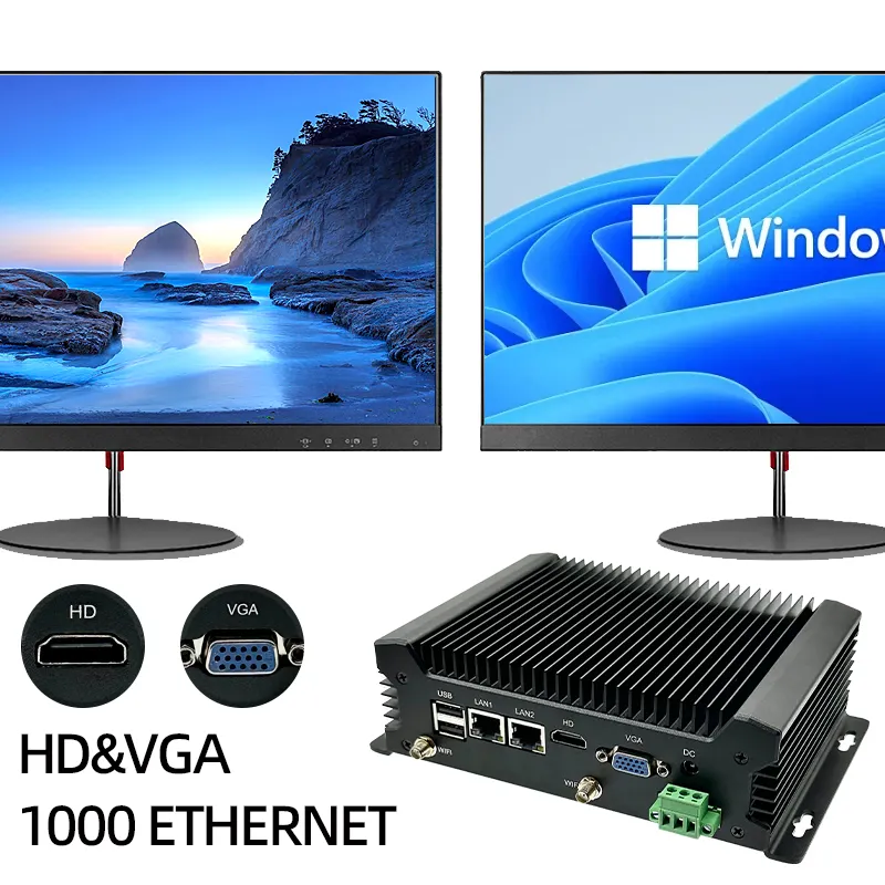 Nuovo Intel Core i3 i5 i7 Quad Core J4125 Dual LAN con GPIO supporto 9 ~ 36V di potenza per Win10/11/ Linux industriale Mini Pc