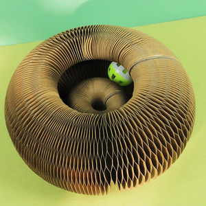 Rascador para Gatos en Forma de Acordeón, Cartón Corrugado con Campana, Juguete Duradero para Gatos - Product Image 1
