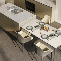 CASALANDER Armoire de rangement de cuisine murale contemporaine Verre acrylique Contreplaqué Armoire de cuisine modulaire avec îlot pour hôtel