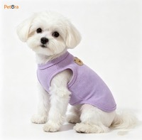 Gilet pour animaux de compagnie Petora Premium en polyester uni lavable à texture gaufrée, confortable, vêtements décontractés d'été pour chiens et chats de petite et moyenne taille