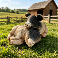Figurines de cochon en résine peintes à la main, best-seller, à bas prix, modèle de décoration artisanale. Animal printanier tendance pour l'intérieur et l'extérieur