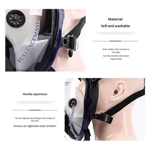 <span class=keywords><strong>Masque</strong></span> respiratoire purificateur d'air motorisé à 3 couches en silicone intégral réutilisable avec valve d'expiration et ajustement confortable - Product Image 3