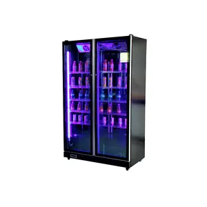 China Lieferant Berühmte Marke Doppeltür Display Kühlschrank Kommerzielle Display Kühlschrank Zum Verkauf
