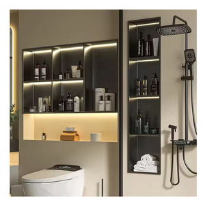 Étagères de <span class=keywords><strong>douche</strong></span> encastrées en acier inoxydable avec éclairage <span class=keywords><strong>LED</strong></span>, design personnalisé pour hôtels et salles de bain - Product Image 1