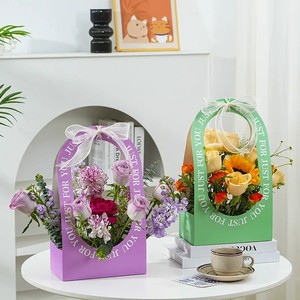 Bolsa de Papel Kraft para Envolver Ramos de <span class=keywords><strong>Flores</strong></span>, con Asa, para Decoración de Bodas y Fiestas, Embalaje de Regalo Personalizado - Product Image 3