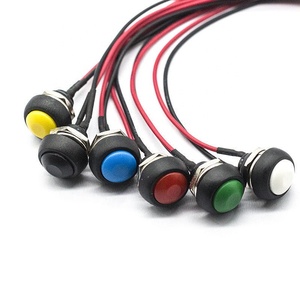 Mini interrupteur 22Pin avec fil 12mm 1A interrupteur étanche Pbs33b 12v interrupteur à bouton-poussoir momentané réinitialiser Pbs-33b non verrouillable - Product Image 1