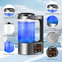 Bouilloire à eau hydrogénée génératrice d'hydrogène actif 2 litres Technologie Spe Pem Ioniseur d'eau hydrogénée avec grand écran LED 1,5 ppm