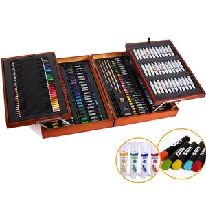 Drawing Kit Factory Direct Sales 175pcs Wooden box Art Set Children's Drawing Supplies Set Stationery Gift Box