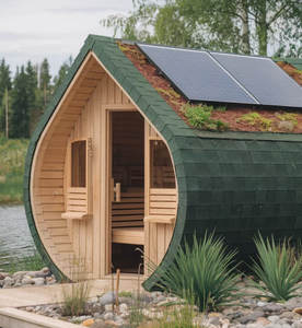 Cabine de bain de vapeur en bois massif pour sauna à baril extérieur moderne pour jardin, jardin, spa, chauffage électrique de type électrique - Product Image 4