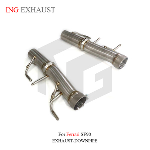 Tuyau d'<span class=keywords><strong>échappement</strong></span> droit avant en acier inoxydable ING de 1,5 <span class=keywords><strong>mm</strong></span> d'épaisseur <span class=keywords><strong>pour</strong></span> Ferrari SF90 2019 - Accessoires automobiles haute performance à haut débit - Product Image 4