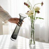 Petit vase en verre transparent moderne pour une seule fleur, vase hydroponique, décoration de table pour la salle à manger, décoration de la maison