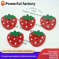 Boutons décoratifs en résine motif fraise, écologiques, légers, anti-décoloration, à coudre, pour la vente en gros et le bricolage