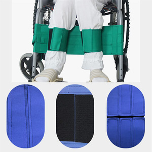 Sangles de maintien des jambes pour fauteuil roulant, vertes, réglables, pour un soutien sécurisé des jambes, utilisation manuelle sur fauteuil roulant - Product Image 2