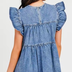 Vestido de Algodón de Manga Corta para Mujer, Estilo Nuevo 2025, Venta al por Mayor, Vestido Holgado para la Playa - Product Image 6