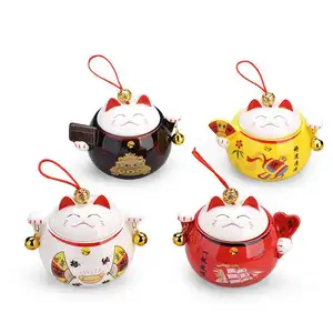 Mini pot en céramique de haute qualité peint à la main <span class=keywords><strong>Maneki</strong></span> <span class=keywords><strong>Neko</strong></span> design Bienvenue personnalisé - Product Image 1