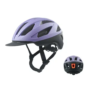 पुरुषों, महिलाओं के लिए एलईडी लाइट के साथ नए डिजाइन का पीसी शेल इन-मोल्ड रोड बाइक साइकिल हेलमेट, वाइज़र के साथ डिटेचेबल शहरी साइकिल हेलमेट
