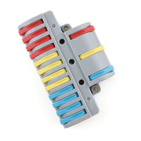 Pour la série LT3-12, bornier de raccordement en ligne 3 entrées 12 sorties, 32A 450V, boîtier en nylon, contacts en cuivre étamé, IP20, pour éclairage LED