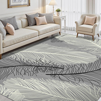 Tapis de chambre abstrait en polyester, fabriqué à la machine, lavable en machine, avec envers antidérapant en TPR, adapté aux animaux domestiques, tapis de sol rembourré à poils ras