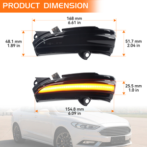 أضواء إشارة انعطاف متتابعة LED لسيارات فورد مونديو الجيل الرابع 2014-2018 فيوجن، مؤشرات وامضة ديناميكية جديدة لمرآة الجناح الجانبية - Product Image 4
