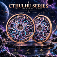 Pièce de collection 3D en cuivre fin 999, plaqué électrolytiquement, série Mythos Cthulhu, haute définition, couleur UV, effet proof-like, artisanat d'art, 1 oz