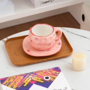 Tasses et soucoupes en céramique fraîches et élégantes Lelyi, petites et de grande valeur, design créatif, cœur féminin, mug à café haut de gamme et exquis - Product Image 3