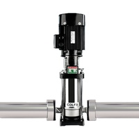 Pompa Air Listrik Inline Multistage Bertekanan Tinggi 3 hp 2.2kw CDLF Stainless Steel Vertikal 16m3/h Head 23m