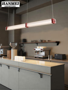 Industrielle Langstreifen-Pendelleuchten für Restaurants, Kunstvolle Rote Edelstahl-Tischlampe, Café-Beleuchtungskörper - Product Image 4