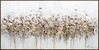 Peinture murale abstraite florale moderne en feuille d'or texturée, tableau sur toile, nature morte, pour décoration de salon