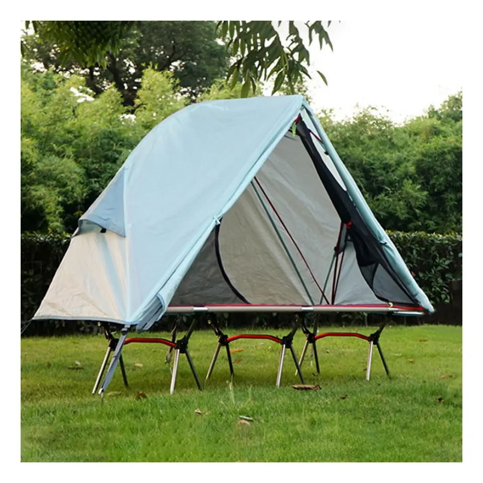 OEM jaring nyamuk portabel luar ruangan, kanopi tempat tidur lipat, mudah dipasang, tenda piknik dan berkemah