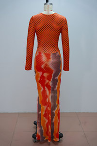 Abito Lungo da <span class=keywords><strong>Donna</strong></span> con Stampa, Vestito Aderente Maxi <span class=keywords><strong>Taglie</strong></span> Forti, Taglia S-2XL - Product Image 5