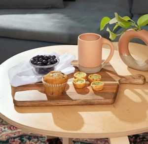 Tabla de Cortar de Madera de Acacia para Cocina de Hotel, Plato de Madera Resistente para Pan, Queso, Carne, Pizza, Bandeja para Servir con Asa - Product Image 6