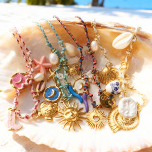 Muses Jewels Natürliche Perle Anlauffreier Edelstahl Charm Seilanhänger Muschel Meeresschildkröte Anhänger Ozean Strand Stil Mode Halskette - Product Image 2