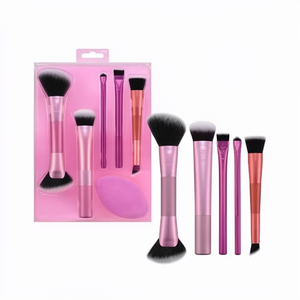 Set de 6 <span class=keywords><strong>Brochas</strong></span> Profesionales de Precisión con Pelo Sintético <span class=keywords><strong>para</strong></span> Difuminar, <span class=keywords><strong>Ojos</strong></span>, Corrector y Detalles, con Mango Plano y Otros Tipos de Mango - Product Image 1