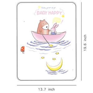 Fasciatoio per Neonati con Stampe Cartoon, in Cotone, Traspirante, Pieghevole, Essenziale per le Gite - Product Image 3