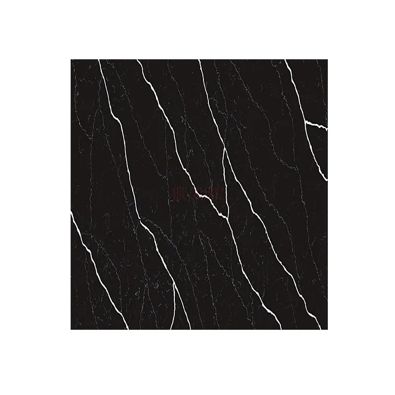 Wholesale Artificial Quartz Slab Marble Black Color White Line Calacatta Artificial Quartz Stone Artificial Stone