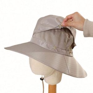 Sombrero de Pescador Desmontable para Verano, Transpirable, de Color Sólido, Informal, para Viajes, Deportes, Fiestas y Pesca - Product Image 5