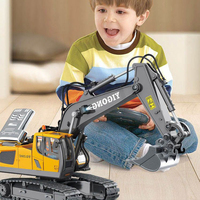 Recargable 2,4G Control remoto aleación RC coche ingeniería vehículo excavadora simulación con cubo niño regalo de vacaciones