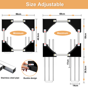 Kit d'empilage universel portable pour lave-linge et sèche-linge avec hauteur réglable pour l'installation dans une buanderie domestique et la gain de place - Product Image 6